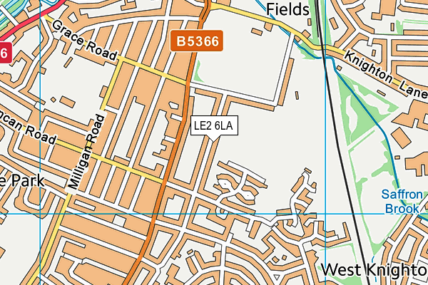 LE2 6LA map - OS VectorMap District (Ordnance Survey)