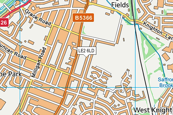 LE2 6LD map - OS VectorMap District (Ordnance Survey)
