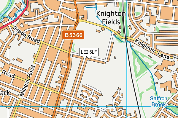 LE2 6LF map - OS VectorMap District (Ordnance Survey)