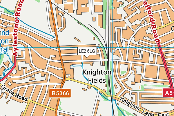 LE2 6LG map - OS VectorMap District (Ordnance Survey)