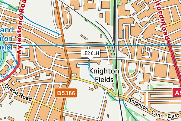 LE2 6LH map - OS VectorMap District (Ordnance Survey)