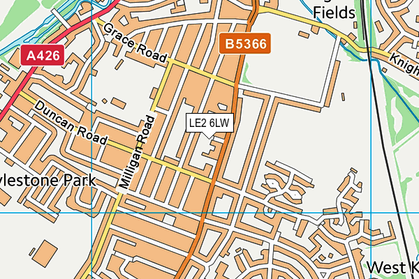 LE2 6LW map - OS VectorMap District (Ordnance Survey)