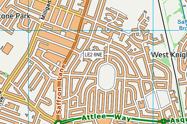 LE2 6NE map - OS VectorMap District (Ordnance Survey)