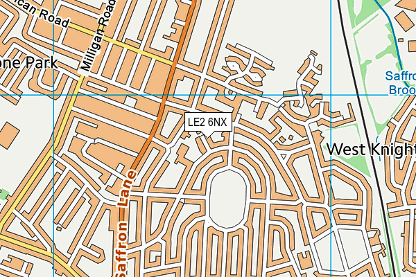 LE2 6NX map - OS VectorMap District (Ordnance Survey)