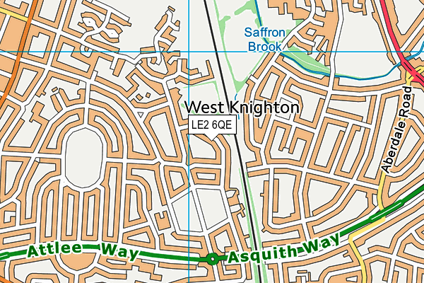 LE2 6QE map - OS VectorMap District (Ordnance Survey)