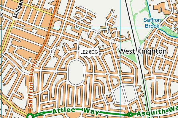 LE2 6QG map - OS VectorMap District (Ordnance Survey)