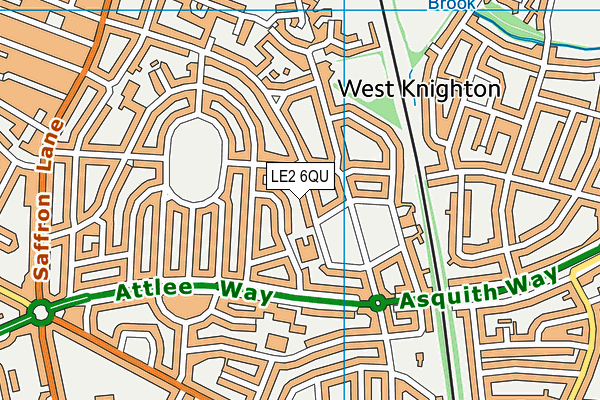 LE2 6QU map - OS VectorMap District (Ordnance Survey)