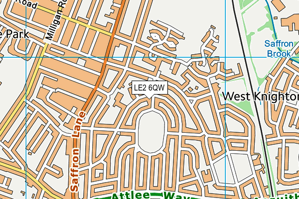 LE2 6QW map - OS VectorMap District (Ordnance Survey)