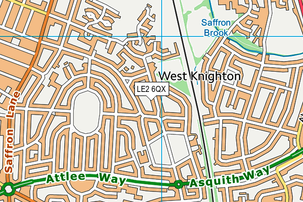 LE2 6QX map - OS VectorMap District (Ordnance Survey)