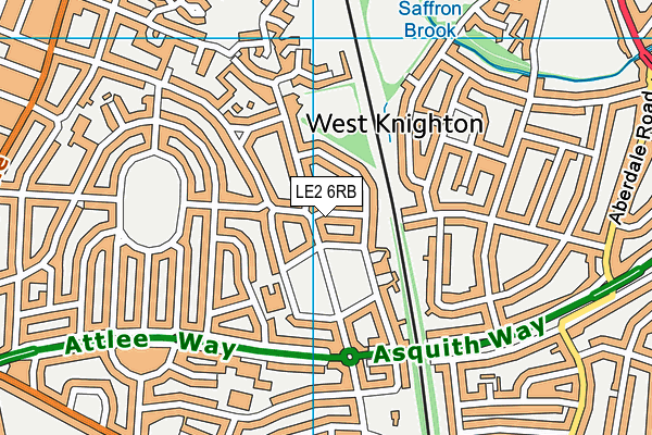 LE2 6RB map - OS VectorMap District (Ordnance Survey)