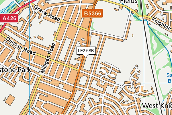 LE2 6SB map - OS VectorMap District (Ordnance Survey)