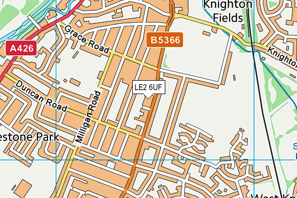 LE2 6UF map - OS VectorMap District (Ordnance Survey)