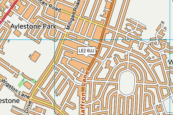 LE2 6UJ map - OS VectorMap District (Ordnance Survey)