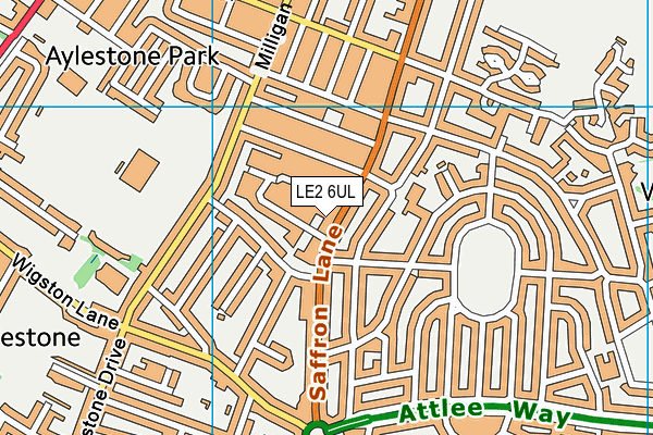 LE2 6UL map - OS VectorMap District (Ordnance Survey)