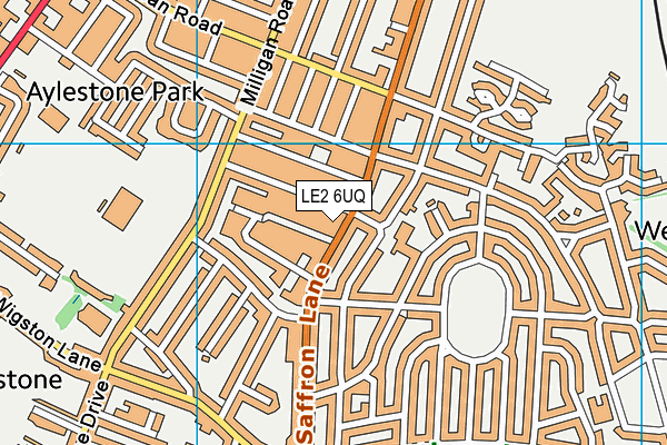 LE2 6UQ map - OS VectorMap District (Ordnance Survey)
