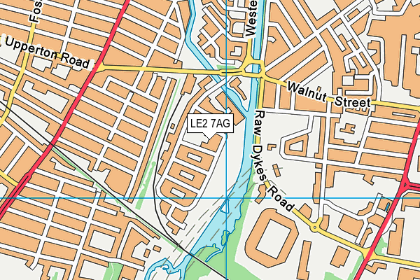 LE2 7AG map - OS VectorMap District (Ordnance Survey)