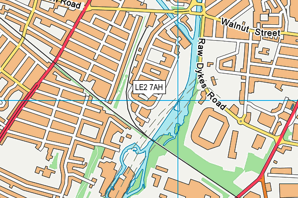 LE2 7AH map - OS VectorMap District (Ordnance Survey)