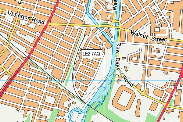 LE2 7AQ map - OS VectorMap District (Ordnance Survey)