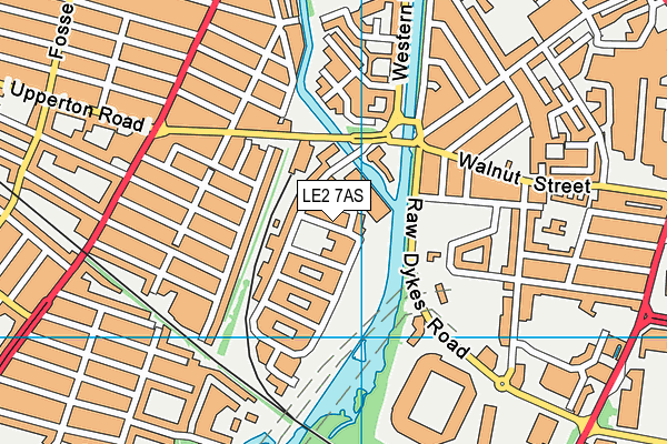 LE2 7AS map - OS VectorMap District (Ordnance Survey)
