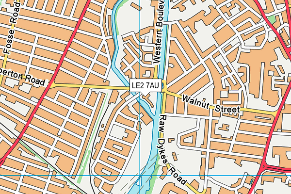 LE2 7AU map - OS VectorMap District (Ordnance Survey)