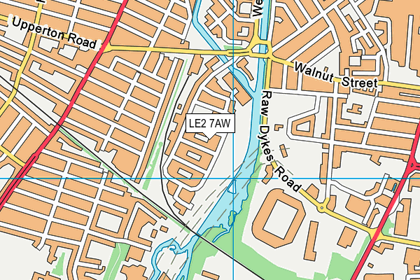 LE2 7AW map - OS VectorMap District (Ordnance Survey)