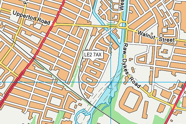LE2 7AX map - OS VectorMap District (Ordnance Survey)
