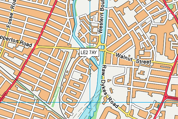 LE2 7AY map - OS VectorMap District (Ordnance Survey)