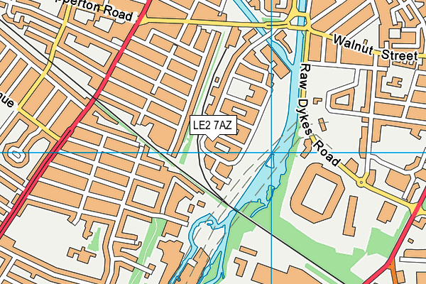 LE2 7AZ map - OS VectorMap District (Ordnance Survey)