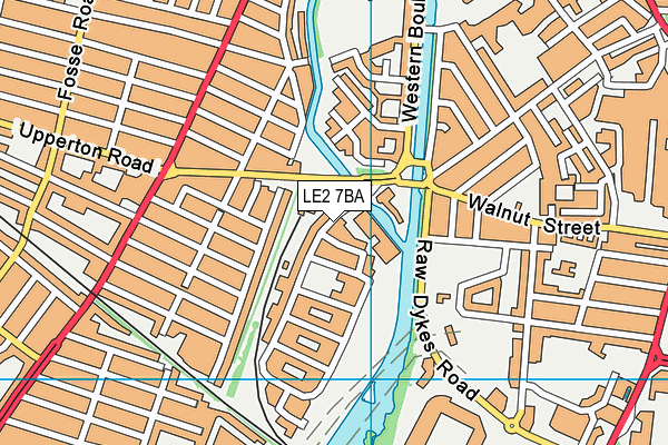 LE2 7BA map - OS VectorMap District (Ordnance Survey)