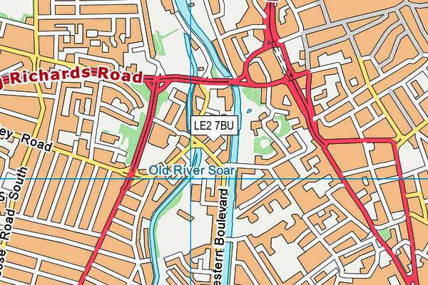LE2 7BU map - OS VectorMap District (Ordnance Survey)