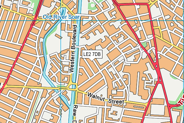 LE2 7DB map - OS VectorMap District (Ordnance Survey)