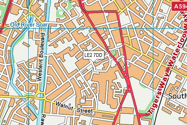 LE2 7DD map - OS VectorMap District (Ordnance Survey)