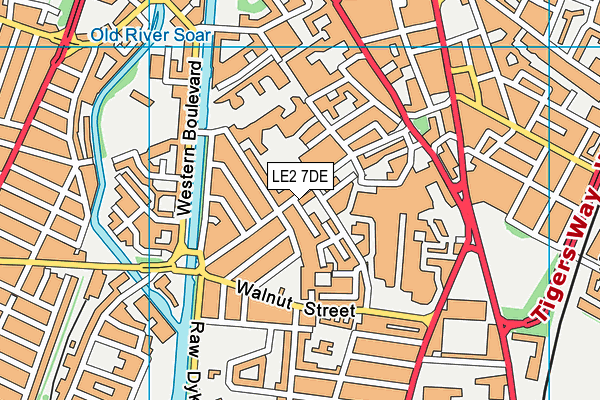 LE2 7DE map - OS VectorMap District (Ordnance Survey)