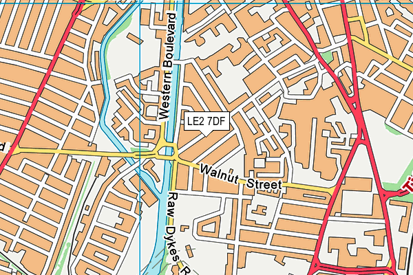 LE2 7DF map - OS VectorMap District (Ordnance Survey)