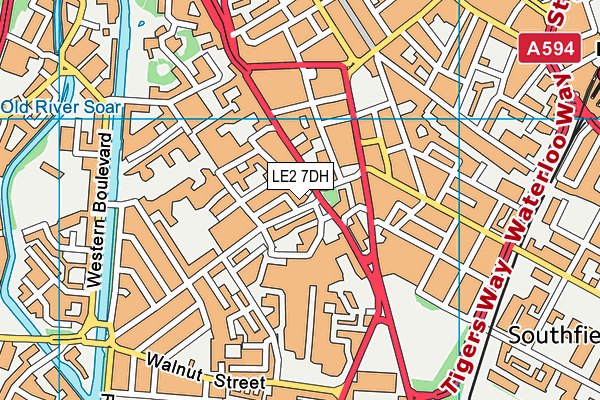 LE2 7DH map - OS VectorMap District (Ordnance Survey)