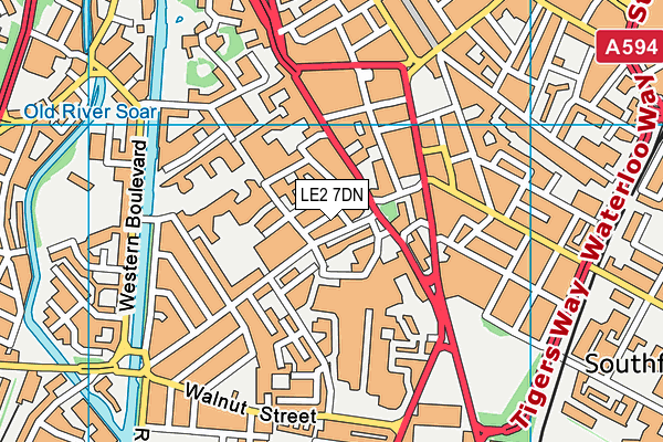 LE2 7DN map - OS VectorMap District (Ordnance Survey)