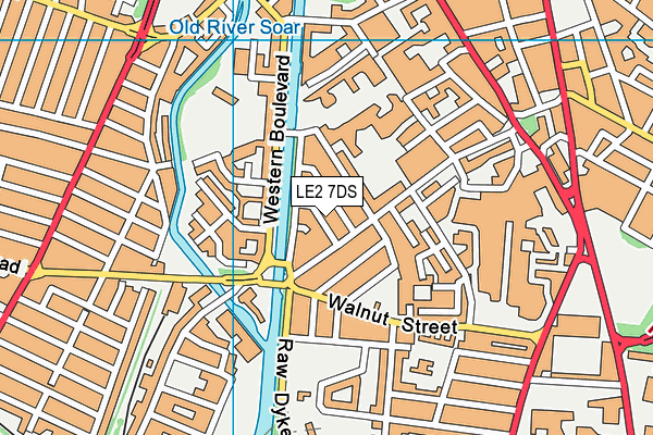 LE2 7DS map - OS VectorMap District (Ordnance Survey)