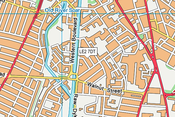 LE2 7DT map - OS VectorMap District (Ordnance Survey)