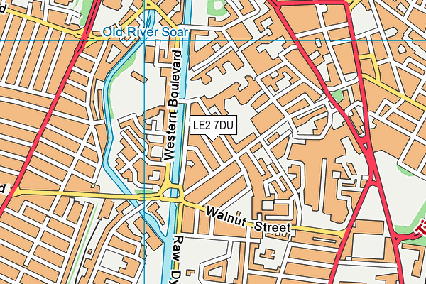 LE2 7DU map - OS VectorMap District (Ordnance Survey)