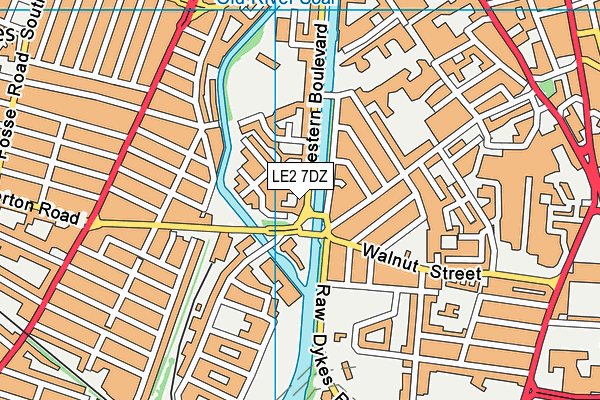 LE2 7DZ map - OS VectorMap District (Ordnance Survey)