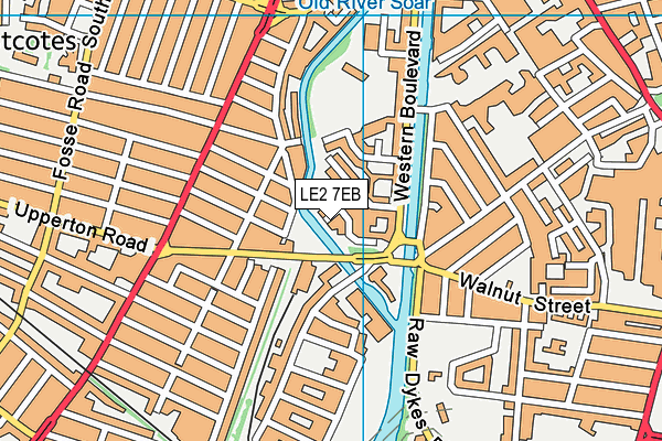 LE2 7EB map - OS VectorMap District (Ordnance Survey)