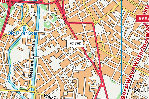 LE2 7ED map - OS VectorMap District (Ordnance Survey)