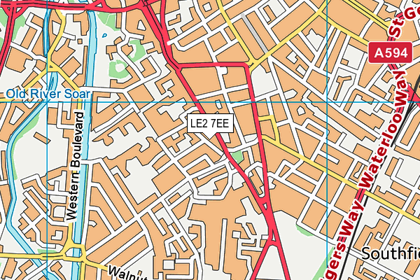 LE2 7EE map - OS VectorMap District (Ordnance Survey)