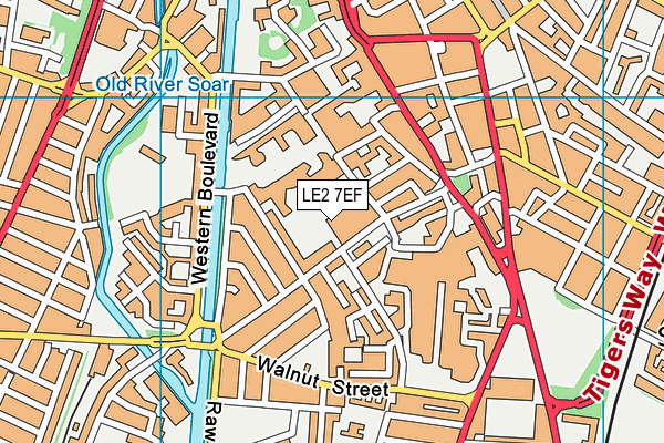 LE2 7EF map - OS VectorMap District (Ordnance Survey)