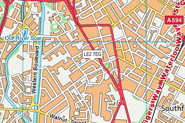 LE2 7EG map - OS VectorMap District (Ordnance Survey)