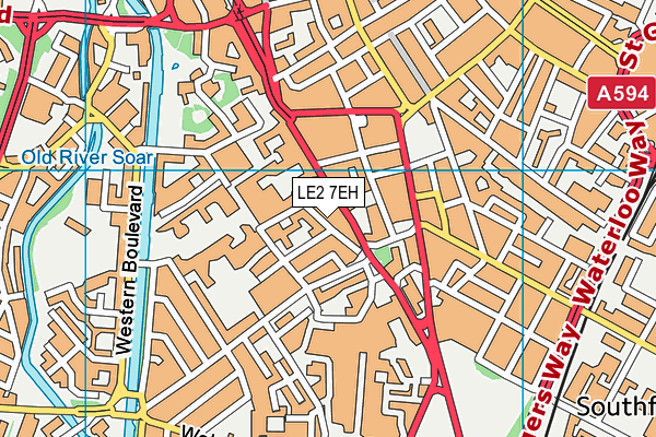 LE2 7EH map - OS VectorMap District (Ordnance Survey)