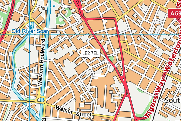 LE2 7EL map - OS VectorMap District (Ordnance Survey)