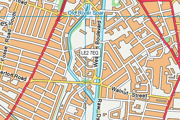 LE2 7EQ map - OS VectorMap District (Ordnance Survey)