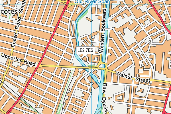 LE2 7ES map - OS VectorMap District (Ordnance Survey)
