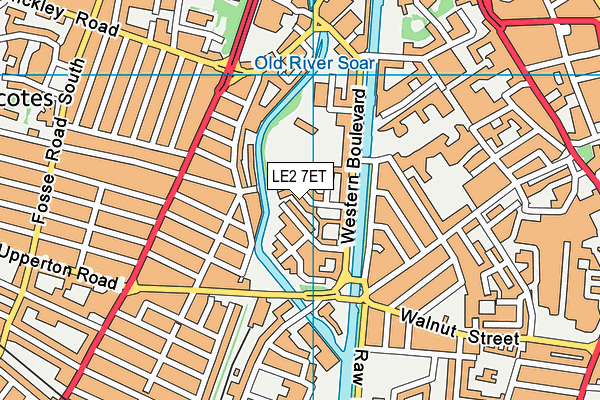 LE2 7ET map - OS VectorMap District (Ordnance Survey)